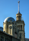 Tbilisi, Georgia: dome of Melik-Azaryantz' house and spire of the Academy of Sciences - Rustaveli avenue - photo by N.Mahmudova