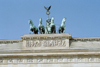 Germany / Deutschland - Berlin: Brandenburg gate - chariot with Quadriga - goddess of peace, driving a four-horse chariot in triumph - photo by M.Bergsma