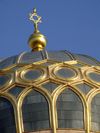 Berlin, Germany / Deutschland: New Synagogue - Neue Synagoge Berlin - Centrum Judaicum - Oranienburger Strasse - dome and star of David- architect Eduard Knoblauch - photo by M.Bergsma