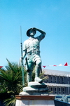 Gibraltar: monument to the soldiers of the Gibraltar Defence Force, Casemates Square by the Chamber of Commerce - photo by M.Torres