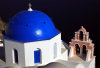 Greek islands - Santorini / Thira: blue and cream - blue dome - church - Greek dome - photo by A.Dnieprowsky