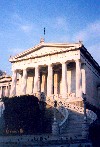 Greece - Athens / Atenas / ATH: the National Library - pediment (photo by M.Torres)