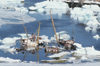 43 Disko bay (West Greenland / Kitaa / Vestgr?land) - shipcemetery near Ilulissat / Jakobshavn - retired fishing - photo by W.Allgower