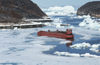 44 Disko bay - shipcemetery near Ilulissat / Jakobshavn - retired cargo barge - photo by W.Allgower