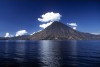 Guatemala - Lake Atitlan seen from Panajachel with the San Pedro volcano