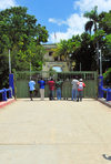 Ouanaminthe / Juana Mendez, Nord-Est Department, Haiti: the border is closed by a gate - bridge over the Massacre river, linking Haiti and the Dominican Republic - photo by M.Torres