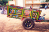 India - Sravanabelagola: colourful cart at the bust station - photo by M.Torres