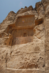 Iran - Naqsh-e Rustam: tomb attributed to Darius II Nothus and Bahram II relief - photo by M.Torres