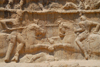 Iran - Naqsh-e Rustam: equestrian victory monument of Bahram II, below the tomb of Darius I the Great - Sassanian age - photo by M.Torres