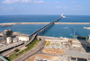 Israel - Kibbutz Sdot Yam, Haifa District: pier from above - photo by Efi Keren