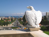 Haifa, Israel: stone eagle surveying the bay - Ben Gurion avenue - photo by E.Keren