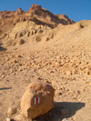 Ein Gedi oasis and National Park, South district, Israel: Judean Desert - boulder and ridge - photo by E.Keren