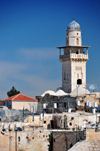 Jerusalem / al-Quds, Israel: Ghawanima Minaret, Al-Aqsa mosque complex - built on the northwestern corner of Temple Mount in 1298 by Sultan Lajin, designed by architect Qadi Sharaf al-Din al-Khalili - Islamic architecture - Esplanade of the Mosques - Haram el-Sherif - photo by M.Torres