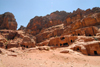 Jordan - Petra: Nabataean rock tombs - Street of Facades - Outer Siq, section of Wadi Musa between the Khazneh and the Theatre - photo by M.Torres