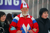 Kazakhstan, Medeu ice stadium, Almaty: old Russian man leading two Kazakh girls - photo by M.Torres