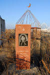 Kazakhstan, Shelek, Almaty province: Muslim cemetery - Soviet tomb for a teenage girl - pioneer - photo by M.Torres