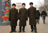 Kazakhstan, Almaty: Arbat - Zhybek-Zholy, or Silk road street - ethnic Russian soldiers of the Kazakh army - photo by M.Torres