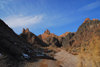 Kazakhstan, Charyn Canyon: Valley of the Castles - three 'castles' - photo by M.Torres