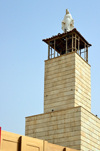 Erbil / Hewler / Arbil / Irbil, Kurdistan, Iraq: Saint Qardakh The Martyr Church - bell tower with the Virgin Mary - Iraqi Chaldean church - Saint Qardakh was a 4th century Persian noble of Zoroastrian faith, killed for converting to Christianity - photo by M.Torres