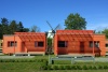 Latvia - Ventspils: red bungalows and windmill - the camping (photo by A.Dnieprowsky)