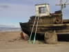 Latvia - Staldzene: oars - beach - fishing boat - Baltic (Ventspils municipality - Kurzeme) - photo by A.Dnieprowsky