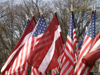 Latvia / Latvija - Riga: Latvian and American flags (photo by Alex Dnieprowsky)