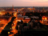 Latvia / Latvija - Riga: Brivibas boulvard and the old town in the evening - view from Hotel Latvia - Reval Hotel Latvija (photo by J.Kaman)