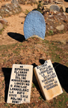 Thaba Bosiu, Lesotho: one of the royal tombs - blue slab - photo by M.Torres