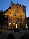 Liechtenstein - Vaduz: Rathaus / Townhall at night - Platz vor dem Rathaus - photo by J.Kaman