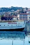 Macedonia / FYROM - Ohrid / OHD: prow of the Makedonija under Czar Samoil's frotress (photo by M.Torres)