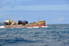 le Sainte Marie canal / Nosy Boraha, Analanjirofo region, Toamasina province, Madagascar: the small freighter Margueritte ferries vehicles and general cargo between Ambodifotatra and Mananara - photo by M.Torres