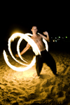 Perhentian Island, Terengganu, Malaysia: Perhentian Island Resort - Teluk Pauh - PIR - fire spiral - fireshow dancer performing on the beach - photo by S.Egeberg