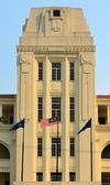 Kuala Lumpur, Malaysia: tower of the Asian International Arbitration Centre - former New Railway Offices, or Sulaiman Building - colonial architecture, Kampung Attap - photo by M.Torres