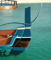 Maldives Dhoni stern, Four Seasons Resort, Kuda Huraa (photo by B.Cain)