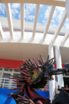 Mamoudzou, Grande-Terre / Mahor, Mayotte: seahorse sculpture at the civil administration building - photo by M.Torres