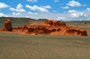 Gobi desert, southern Mongolia: the flaming cliffs of Bayanzag - rock island - photo by A.Ferrari