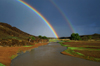 Gobi desert, southern Mongolia: rainbows and river, near Ongiin Khiid - photo by A.Ferrari