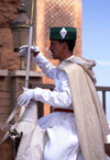 Morocco / Maroc - Rabat: mounted guard - Hassan tower - photo by F.Rigaud