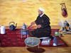 Morocco / Maroc - Boumalne du Dades: mural - tea in the desert - photo by J.Kaman