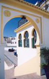 Morocco - Tangier / Tanger: Hotel Continental - detail - Rue Dar el Baroud (photo by M.Torres)