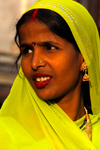 Kathmandu, Nepal: Nepali woman in yellow sari - photo by J.Pemberton