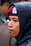 Kathmandu, Nepal: policeman in the rain - photo by J.Pemberton