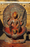 Changu village, Kathmandu valley, Nepal: Changu Narayan temple - Vishnu seated on a Garuda - Garudasana - UNESCO world heritage Site - photo by W.Allgwer