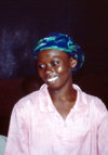 Nigeria - Lagos / LOS: cook at the 'All days food canteen' - Lekki market - photo by Dolores CM