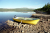 Norway / Norge - Svenningsvatnet lake (Nordland): yellow boat (photo by Juraj Kaman)