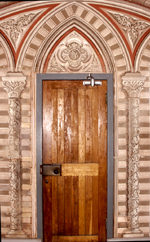 Scotland - Orkney - Lamb Holm island - Detailof the doorway of the Italian Chapel, Camp 60, Orkney.Erected and createdby the Italian prisoners of war led by Chiocchetti - photo by Carlton McEachern