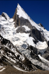 Pakistan - Laila Peak - Hushe valley - Karakoram mountains - Himalayan range - Northern Areas: one of the most beautiful mountains of the world - view from from Gondogoro Glacier - photo by A.Summers