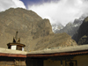 Karimabad / Baltit - Northern Areas, Pakistan: Ultar Sar peak, Batura Muztagh, a subrange of the Karakoram range - seen from Baltit fort - KKH - photo by D.Steppuhn