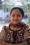 Karachi, Sindh, Pakistan: woman wearing a shawlar kurta with traditional embroidery - photo by R.Zafar