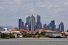 Panama City: Casco Viejo, the Old Quarter with the modern Panama City skyline as a backdrop - photo by H.Olarte